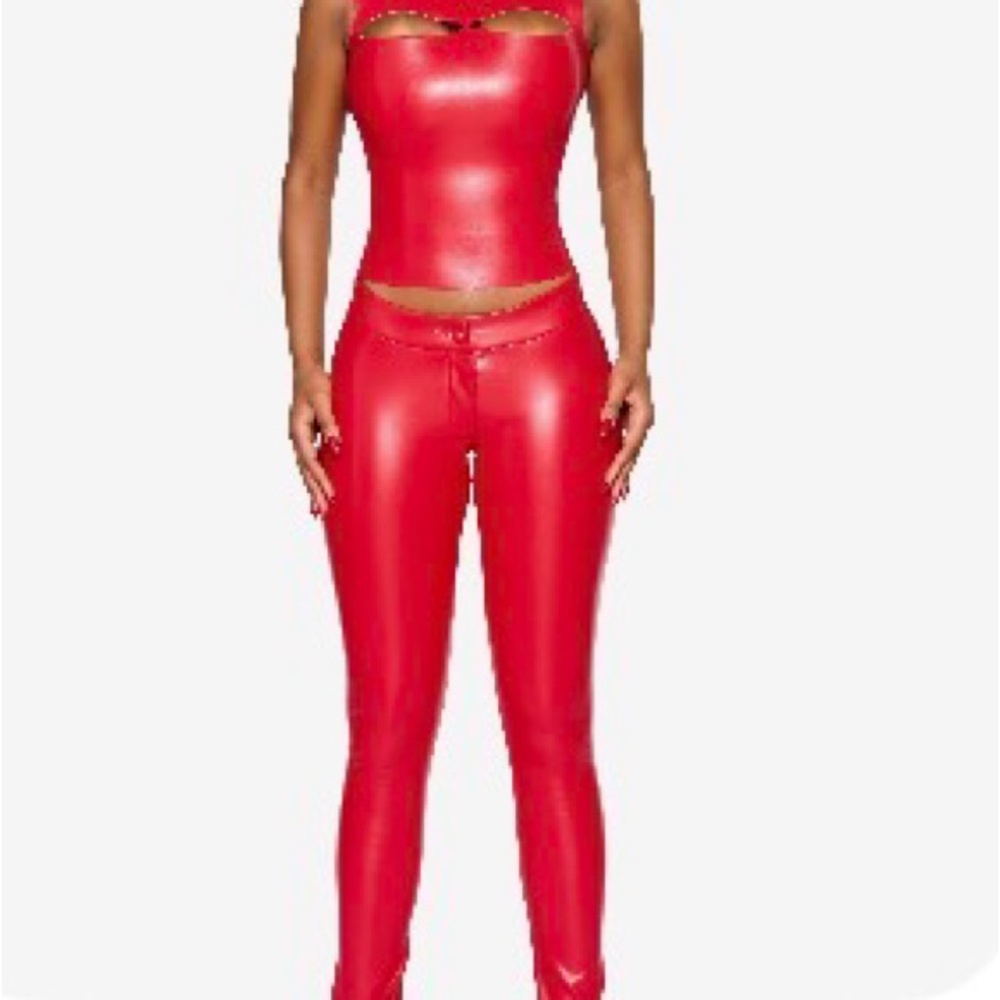 Chic Red Women's Pants